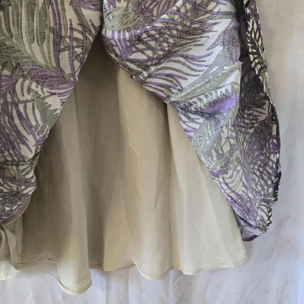 Linen Tropical Midi Skirt - Picture 2 of 4